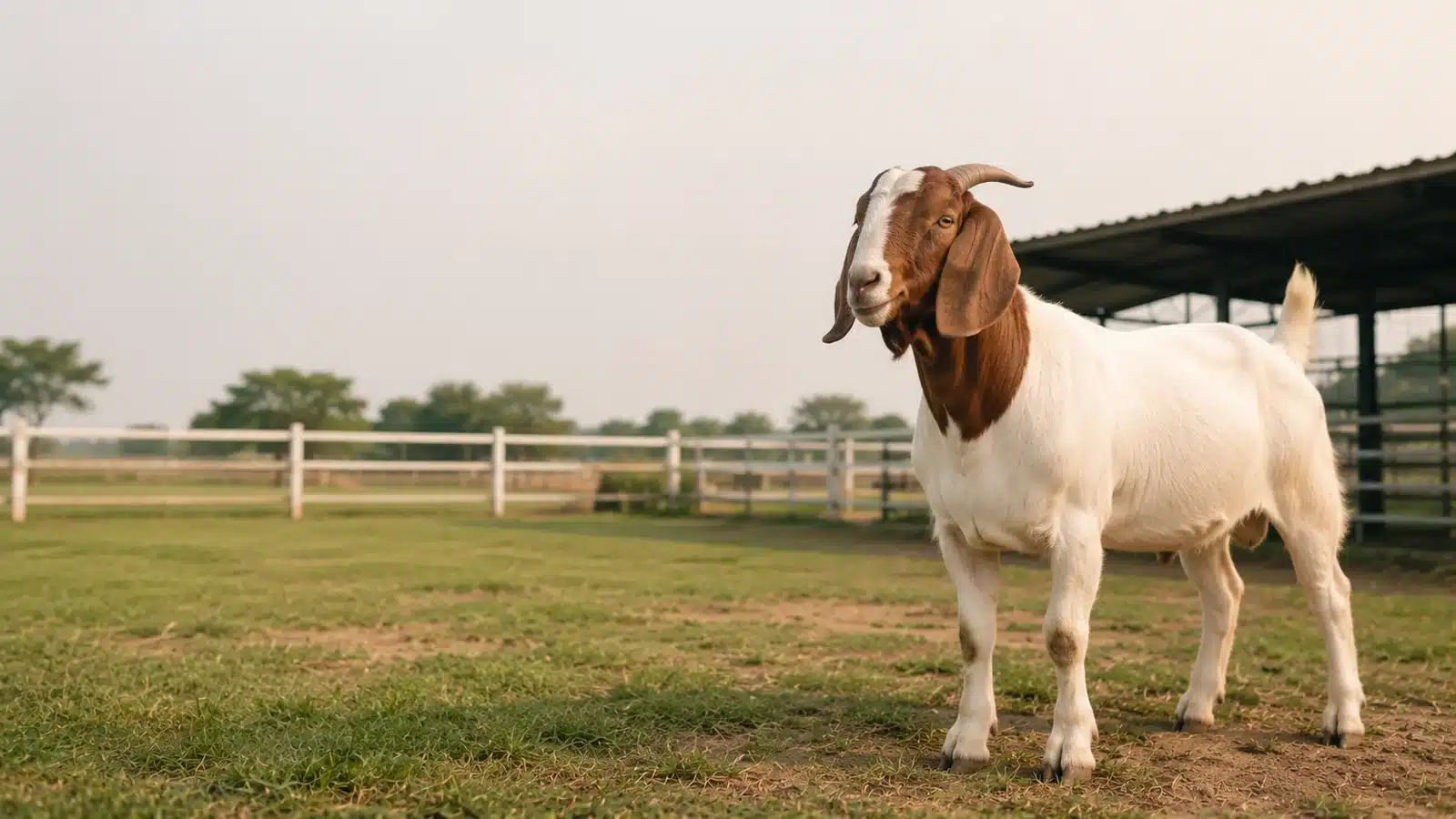 Exotic dairy and meat goats on a modern farm